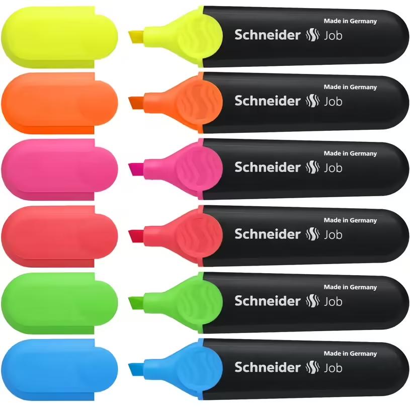 Surligneurs fluo Schneider Job pochette 6