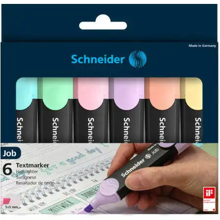 Marqueurs fluo pastel Schneider pochette 6