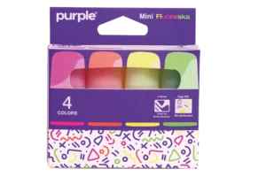 Étui de 4 surligneurs mini Fluoreska pour notes et documents colorés