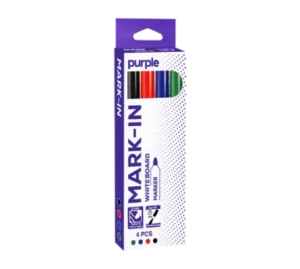 Pack de 4 marqueurs ardoise Mark-In couleurs assorties pour tableaux blancs