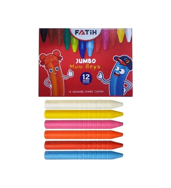 crayons pastel jumbo Fatih 12 couleurs enfants