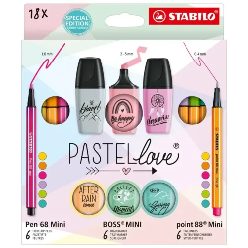 Stabilo set mini pastel love x18 feutres pastel